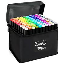 Kit 80 Canetinhas Touch Bobi God Marcadoras Coloridas Ponta Dupla para Ilustrações e Desenhos