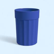 Kit 80 Copos Canelados Plástico Reutilizável 300ml Cor:Azul Escuro