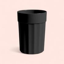 Kit 80 Copos Canelados Plástico Reutilizável 300ml Cor:Preto