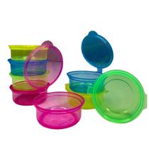 Kit 80 Mini Potes Redondos Coloridos Com Tampa 85ml