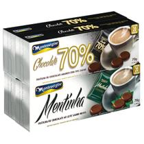 Kit 80 Pastilhas De Chocolate Montevérgine Menta E 70% Cacau