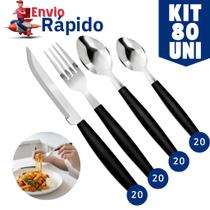 Kit 80 Peças Talheres Inox Garfo Faca Colher colher Chá Premium Casa Cozinha Buffet Hotel 20 Faca 20 Colher 20 Garfo 20 Colher 20 Colher de Chá Kit 80 Peças Talheres Inox Garfo Faca Colher colher Chá Premium Casa Cozinha Buffet Hotel 20 Faca 20 Colher 20 Garfo 20 Colher 20 Colher de Chá