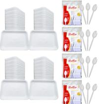 Kit 800 Churrasco Bandeja B2 + Colher Refeição Descartavel Kit 800 Churrasco Bandeja B2 + Colher Refeição Descartavel