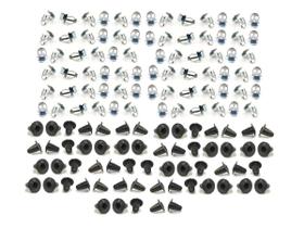 Kit 82 Grampos Metal Revestimento + 82 Chupetas Borracha Forro Porta Fusca