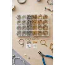 Kit 880pçs Materiais P/ Fazer Chaveiros: Argolas e Fechos So