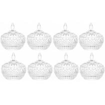 Kit 8pcs Potiche Baleiro Bomboniere de Vidro Cristal Doces Com Tampa Lembrancinha Decorativo