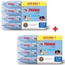 Kit 8ptes Toalhas Umedecidas Turma da Mônica Baby 44un cada Total 352un