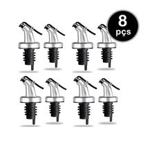 kit 8un bico dosador c/ tampa p/ garrafa azeite vinagre