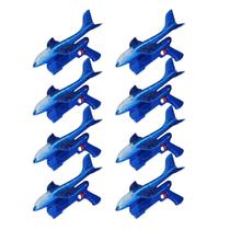 Kit 8x Brinquedo Lançador de Avião Luminoso Azul - AP TOYS