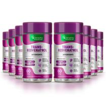 Kit 8x Frascos Trans- Resveratrol Antioxidante, Vitamina C, Licopeno 3x1, 480 Cápsulas, 700mg - Lançamento - Denavita