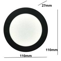 Kit 8x Plafon Redondo Preto Para Teto Painel de Led Luz Bran