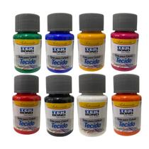 Kit 8x Tintas Para Tecido Tekbond 37ML Cores Kit 8x Tintas Para Tecido Tekbond 37ML Cores