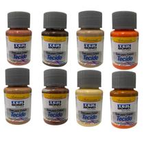 Kit 8x Tintas Para Tecido Tekbond 37ML Tons de Marrom