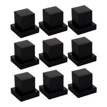Kit 9 Acabamento Metal Quadrado Preto Black