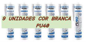 Kit 9 Adesivo Silicone Pu40 Fix Selante Branco 387g Tek Bond