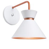 Kit 9 Arandela Parede Berlin 15cm Branco C/ Cobre Kit 9 Arandela Parede Berlin 15cm Branco C/ Cobre