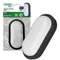 Kit 9 Arandela Tartaruga Led 24w Preta Ip65 Luz Branca 6500K