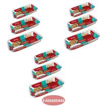 Kit 9 Assadeira Retangular 1,6L + 2,2L + 2,9L Vidro Nadir
