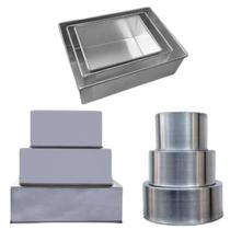 Kit 9 Assadeiras 3 Redondas 3 Retangular 3 Quadrada Kit 9 Assadeiras 3 Redondas 3 Retangular 3 Quadrada