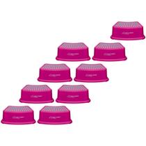 Kit 9 Assentos Infantis Antiderrapante Rosa Formato Trapézio