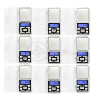 KIT 9 Balanças de Bolso Digitais Pocket Scale de Alta Precisão Eletrônicas Portáteis 500g