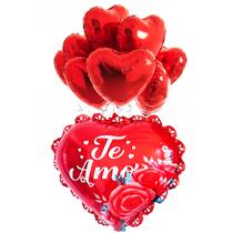 Kit 9 Balões Metalizados Coração Te Amo - Dia Mães Namorados Decoração Kit 9 Balões Metalizados Coração Te Amo - Dia Mães Namorados Decoração