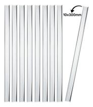 Kit 9 Bastão Agitador 10x300mm Vidro Maciço Ponta Lapidada Kit 9 Bastão Agitador 10x300mm Vidro Maciço Ponta Lapidada