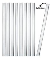 Kit 9 Bastões Agitadores 5x300mm Vidro Maciço Ponta Lapidada Kit 9 Bastões Agitadores 5x300mm Vidro Maciço Ponta Lapidada