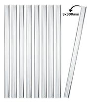 Kit 9 Bastões Agitadores 8x300mm Vidro Maciço Ponta Lapidada Kit 9 Bastões Agitadores 8x300mm Vidro Maciço Ponta Lapidada