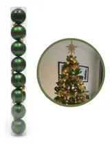 Kit 9 Bola Bolinha 6cm Verde Decoração Árvore Natal Pendura Verde Liso