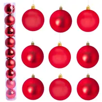 Kit 9 Bolas Natalinas 6cm Árvore de Natal Fosca e Brilhante Decoração Festiva Bolinhas Guirlanda Mesa Arranjo Conjunto