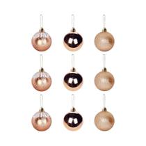 Kit 9 Bolinhas para Árvore de Natal 5cm Enfeite Dourado
