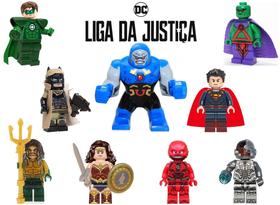 Kit 9 Bonecos Liga da Justiça completo Superman Batman Mulher Maravilha Flash Aquaman Cyborg