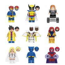 Kit 9 bonecos xmen wolverine ciclope magneto herois blocos de montar