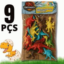 Kit 9 Brinquedos Miniaturas Dinossauros Diferentes Para Crianças Brincar Coloridos