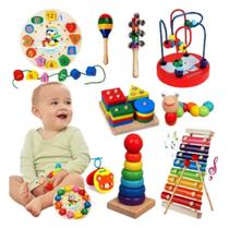 Kit 9 brinquedos para bebês - desenvolvimento cognitivo
