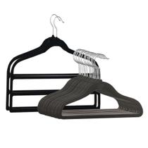 Kit 9 Cabides Aveludado 30cm + 2un Cabides Para Calças