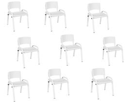 Kit 9 Cadeira Iso Infantil Creche, Escola Base Branco Branco