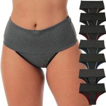 Kit 9 Calcinha Modeladora Fitness Cós Alto Feminina Compressão Abdominal Segura Barriga Microfibra