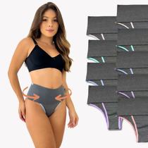 Kit 9 Calcinhas Cintura Alta Cós Reforçado Modela Barriga Kit 9 Calcinhas Cintura Alta Cós Reforçado Modela Barriga