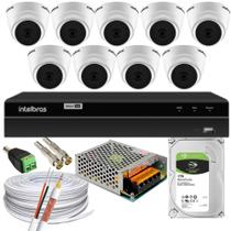 Kit 9 Câmera 1220D mic intelbras Com Áudio dvr 1216-c C/hd 1Tb