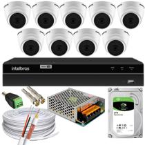 Kit 9 Câmeras 1220D mic Intelbras Dvr 1216 Canais 2tb Audio Microfone