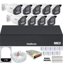 Kit 9 Câmeras Full Color C/Áudio Dvr Intelbras 16ch 2TB