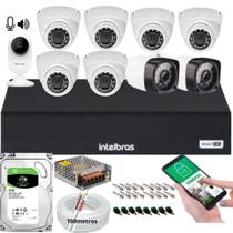 Kit 9 Câmeras Multi Hd Dvr Intelbras 8 Canais Com Hd 3tb com Audio