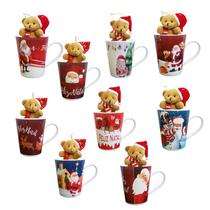 Kit 9 Canecas de Natal 350ml + 9 Ursinhos Natalinos Pelúcia