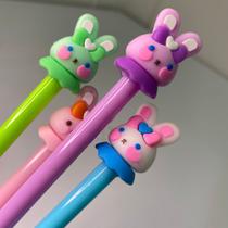 Kit 9 canetas de coelhinho colorida fofa material escolar