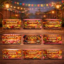 Kit 9 Capas De Mesa Sublimado Barracas Mega Festa Junina 140x70x70cm Kit 9 Capas De Mesa Sublimado Barracas Mega Festa Junina 140x70x70cm
