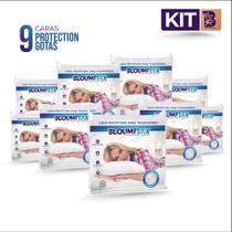 Kit 9 Capas Para Travesseiros Protéction Gotas - BloumFlex