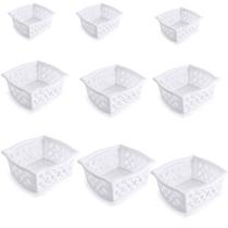 Kit 9 Cestos Cestinhos Empilhável Multiuso Organizador P M G Kit 9 Cestos Cestinhos Empilhável Multiuso Organizador P M G