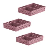 Kit 9 Cestos Organizador Multiuso Rattan p/ Armário Cozinha e Gaveta Kit 9 Cestos Organizador Multiuso Rattan p/ Armário Cozinha e Gaveta
